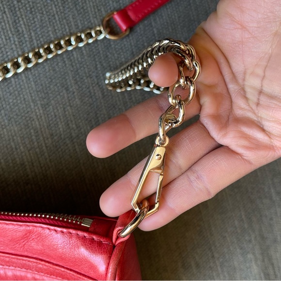 Rebecca Minkoff Mini MAC Crossbody Shoulder Bag (red & gold) - Picture 6 of 10